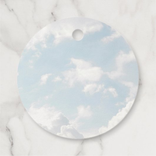 Cloud Nine Blue Cloudy Sky Elegantes Brautparty Geschenkanhänger (Rückseite)