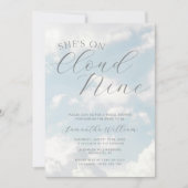 Cloud Nine Blue Cloudy Sky Modernes Brautparty Einladung (Vorderseite)