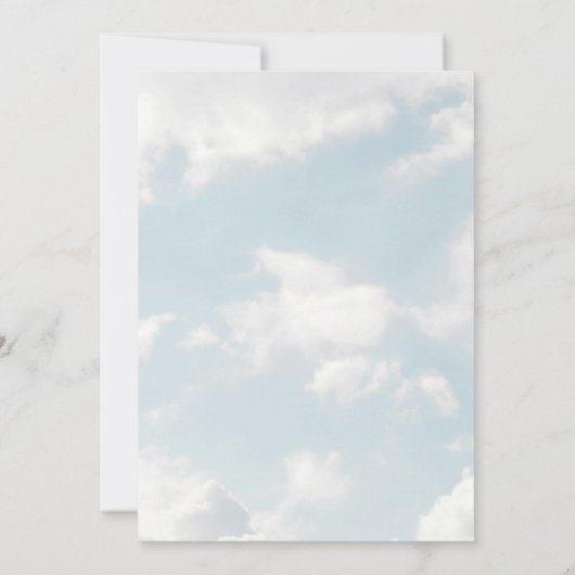 Cloud Nine Blue Cloudy Sky Modernes Brautparty Einladung (Rückseite)