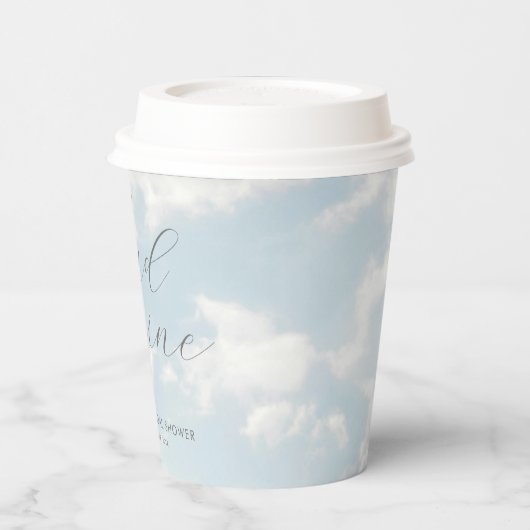 Cloud Nine Blue Cloudy Sky Modernes Brautparty Pappbecher (Links)