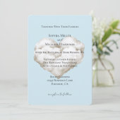 Cloud Nine Blue Skies Wedding Einladung (Stehend Vorderseite)