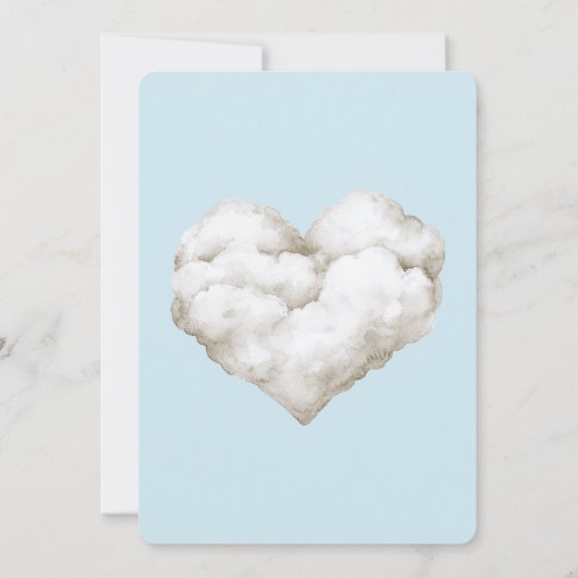 Cloud Nine Blue Skies Wedding Einladung (Rückseite)