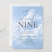 Cloud Nine Blue Sky Clouds Brautparty Einladung (Vorderseite)