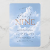 Cloud Nine Blue Sky Clouds Brautparty Folieneinladung (Vorderseite)