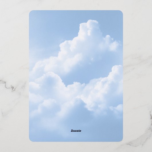 Cloud Nine Blue Sky Clouds Brautparty Folieneinladung (Rückseite)