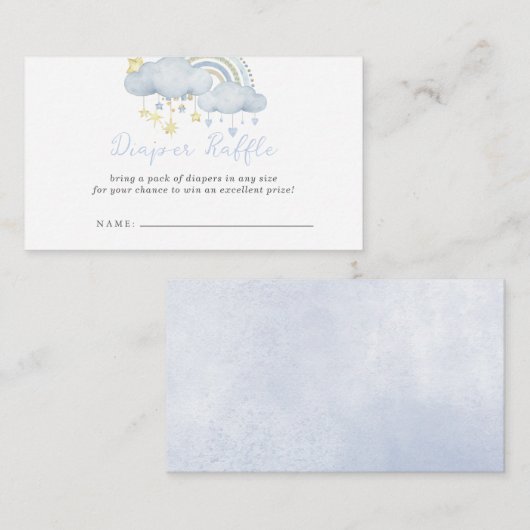 Cloud Nine Boy Baby Duwer Windelwanner Raffel Begleitkarte (Vorne/Hinten)