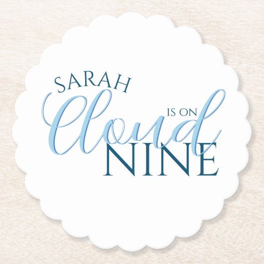Cloud Nine Brautparty Custom Untersetzer (Vorderseite)