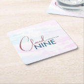 Cloud Nine Brautparty Minimalistisch Rechteckiger Pappuntersetzer (angewinkelt)