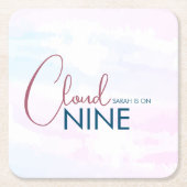 Cloud Nine Brautparty Minimalistisch Rechteckiger Pappuntersetzer (Vorderseite)