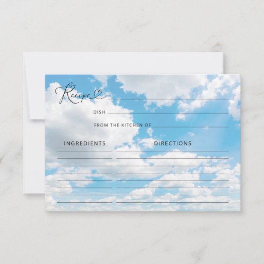Cloud Nine Brautparty Rezept Card (Vorderseite)