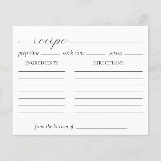 Cloud Nine Brautparty Rezept Card (Vorderseite)