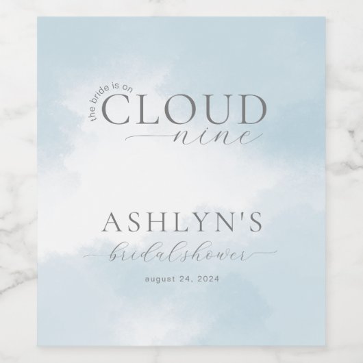 Cloud Nine Brautparty Weinetikett (Einzelnes Label)