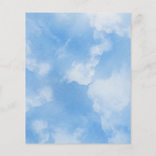 Cloud Nine Calligraphy Blue Brautparty Game (Rückseite)