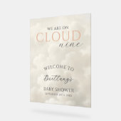 Cloud Nine Clouds Baby Shower Begrüßung Acrylschild (Winkel)