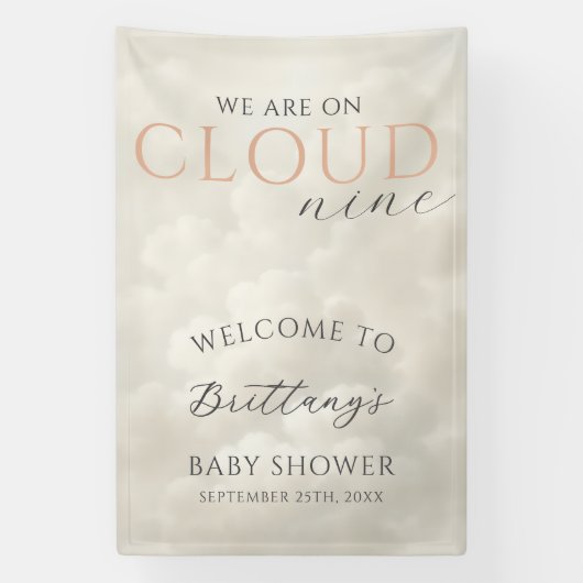 Cloud Nine Clouds Baby Shower Willkommen Banner (Vertikal)