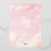 Cloud Nine Clouds Sky Baby Shower Foil Einladung (Rückseite)