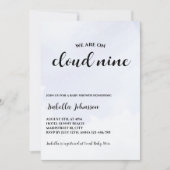 Cloud Nine Clouds Sky Minimalistisch Baby Dusche Einladung (Vorderseite)