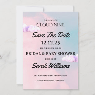 Cloud Nine Colorful Pastel Bridal und Baby Dusche Save The Date