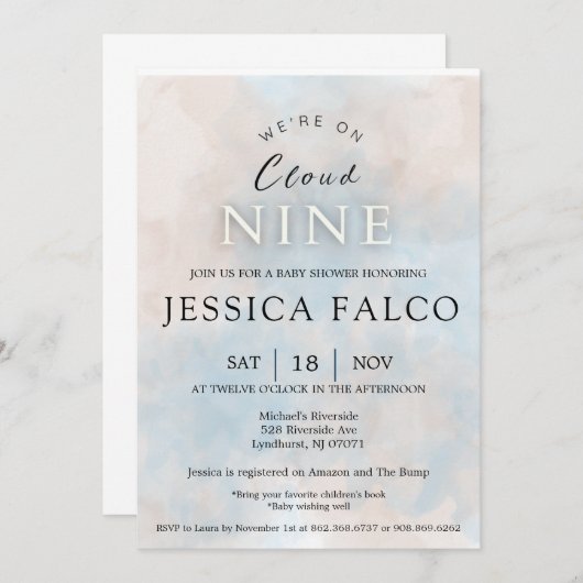 Cloud Nine Einladung (Vorne/Hinten)