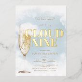 Cloud Nine Elegant Brautparty Folieneinladung (Vorderseite)