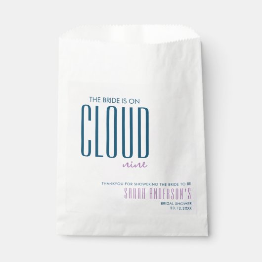 Cloud Nine Elegante Modernes Pastel Brautparty Geschenktütchen (Vorderseite)