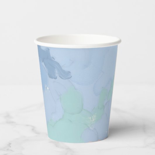 Cloud Nine Elegante Pastel Baby Dusche Pappbecher (Rückseite)