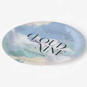 Cloud Nine Elegante Pastel Baby Dusche Pappteller (Schrägansicht)