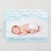 Cloud Nine Foto Birth Ankündigung Blue (Vorne/Hinten)