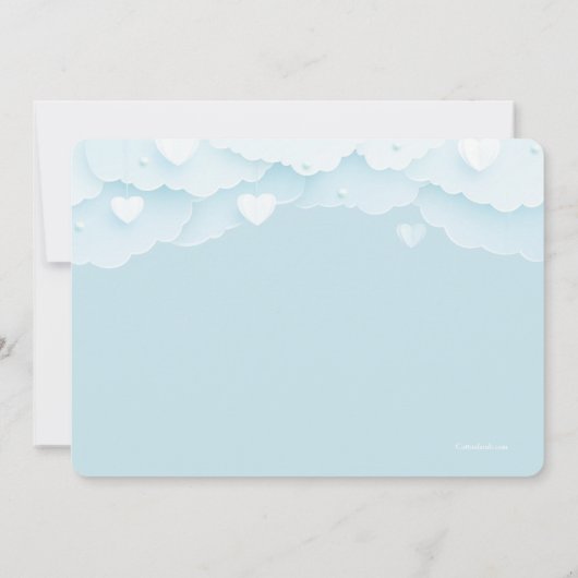 Cloud Nine Foto Birth Ankündigung Blue (Rückseite)