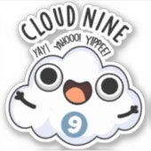 Cloud Nine Funny Weather Puff Aufkleber (Vorderseite)