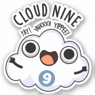 Cloud Nine Funny Weather Puff Aufkleber