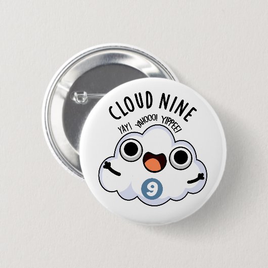 Cloud Nine Funny Weather Puff Button (Vorne & Hinten)