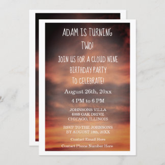 Cloud Nine Geburtstagsparty 2. Einladung