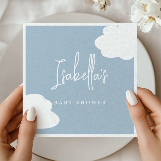 Cloud Nine Gender Neutral Baby Shower Serviette