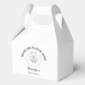 Cloud Nine Gender Neutral Baby Shower Teddy Bär Geschenkschachtel (Rückseite)