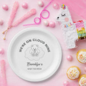 Cloud Nine Gender Neutral Baby Shower Teddy Bär Pappteller (Party)