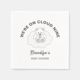 Cloud Nine Gender Neutral Baby Shower Teddy Bär Serviette