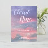 Cloud Nine geschlechtsneutrale Babyshower-Einladun Einladung (Stehend Vorderseite)