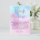 Cloud Nine Girl Baby Dusche Dankeskarte (Stehend Vorderseite)