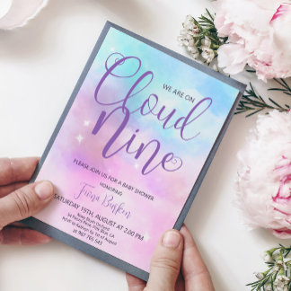 Cloud Nine Girl Baby Dusche Einladung. Einladung