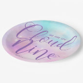 Cloud Nine Girl Baby Dusche Pappteller (Schrägansicht)