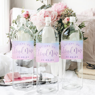 Cloud Nine Girl Baby Dusche Wasserflaschenetikett