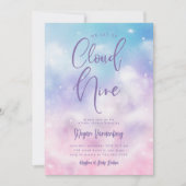 Cloud Nine Girl Baby Shower Einladung (Vorderseite)