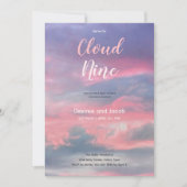Cloud Nine Girl Pink Blue Baby Shower Invitations Einladung (Vorderseite)