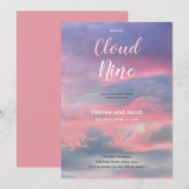 Cloud Nine Girl Pink Blue Baby Shower Invitations Einladung