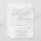 Cloud Nine Gray Gender Neutral Baby Shower Einladung (Vorderseite)