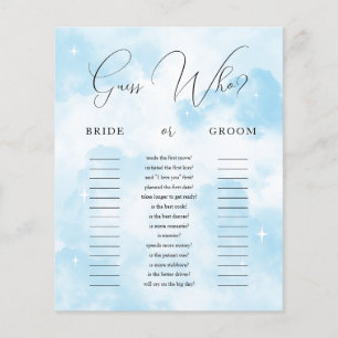 Cloud Nine Guess Who Bridge or Groom Game