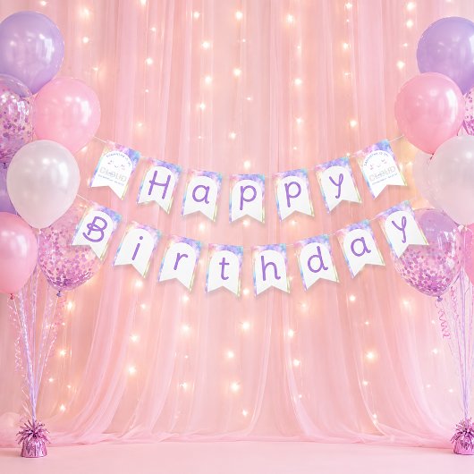Cloud Nine Happy Birthday Banner - Wasserfarbe Ver