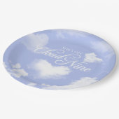 Cloud Nine Heart Clouds Blue Sky Brautparty Pappteller (Schrägansicht)