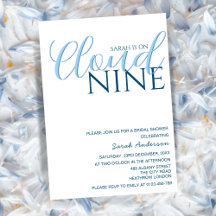 Cloud Nine Minimalistisch Blue White Brautparty